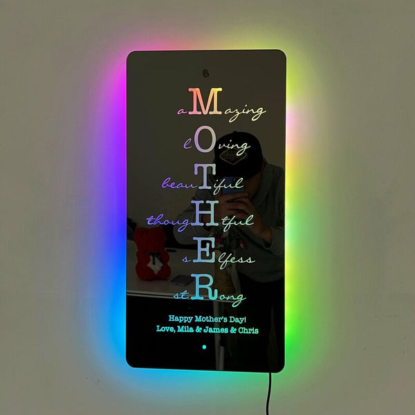 Personalized Mother Mirror Lamp - Mother's Day Gift