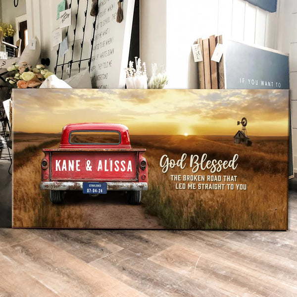[Online Preview]Custom Family Vintage Truck Farmhouse Canvas Gift