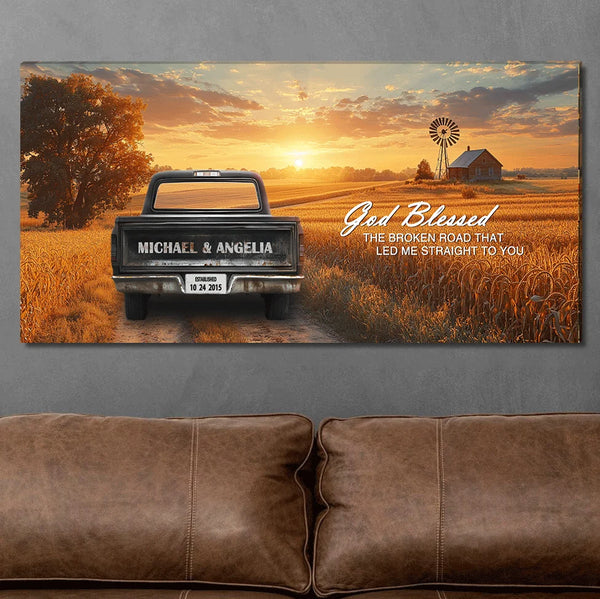 [Online Preview]Custom Vintage Truck Farmhouse Canvas Gift