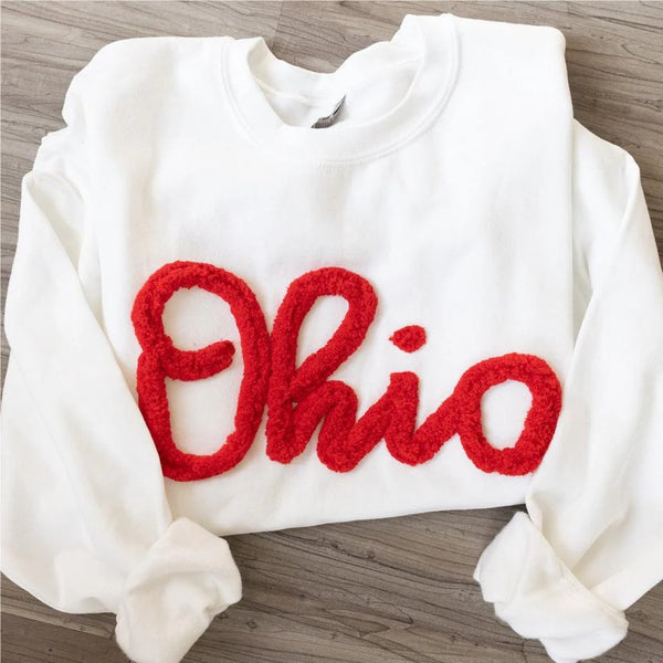 Custom Chenille Team Sweatshirt, Team Sweatshirt, OH Pullover, School Mascot