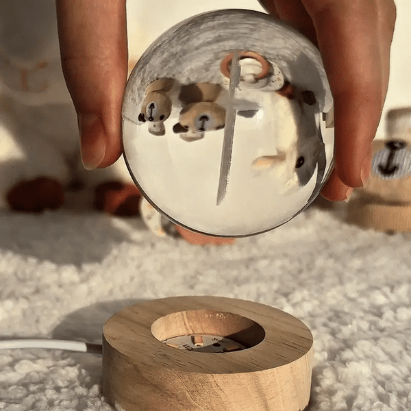 Custom Crystal Ball Lights - Personalized Keepsake - Gift for Mom/Dad/Baby/Pet Lover