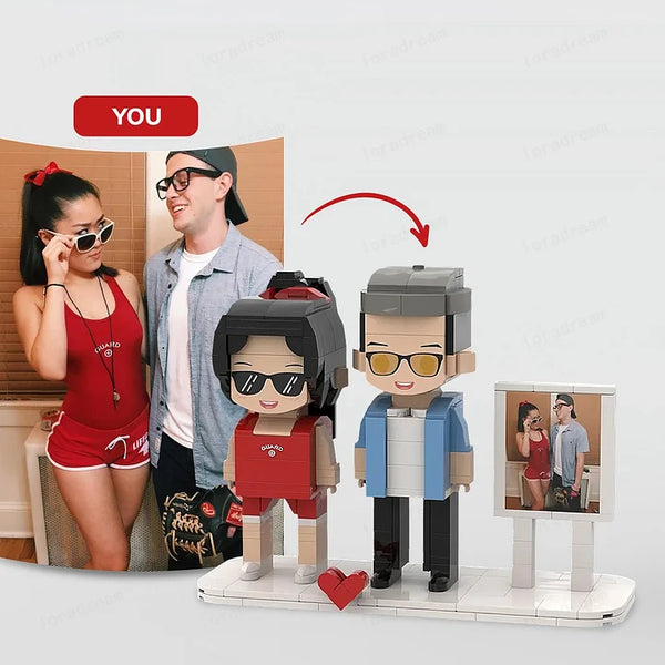 Custom Brick Set From Your Favorite Photo, Personalized Minifigure, Perfect Memory Gift For Valentine's Day, LEGO Sets