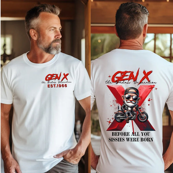Custom Cool Biker Gen X T-shirt Year of Birth Hoodie