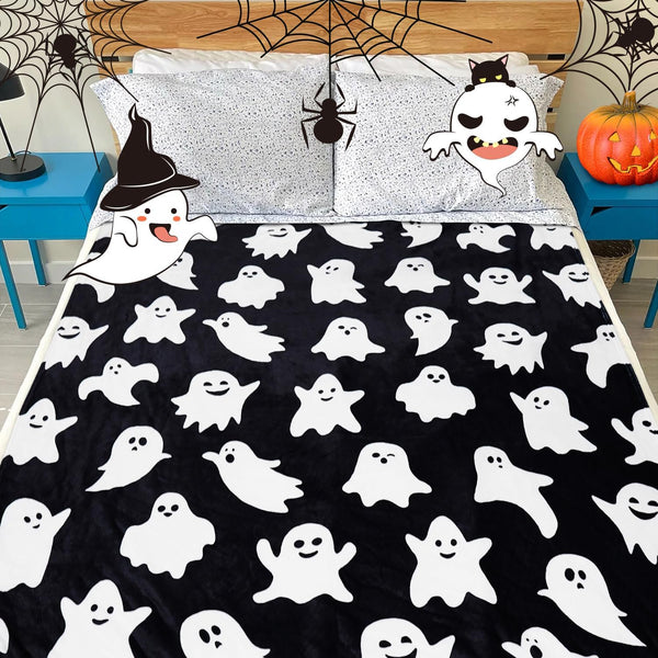 Halloween Flannel Throw Fleece Blanket