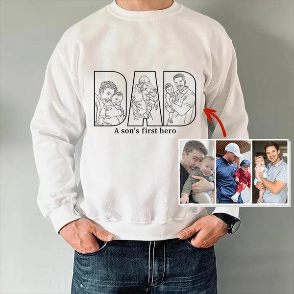 Personalized Father's Day Gift - Custom Hand-Painted Silhouette Sweatshirt for Dad, Grandpa & Father Figures