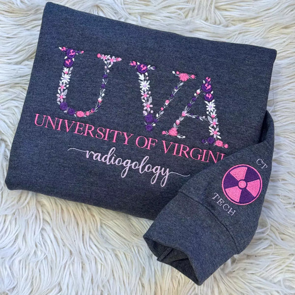 College Floral Letter Embroidered Sweatshirt | Embroidery Sorority Gift Greek Letter Sweatshirt | Family & Friend