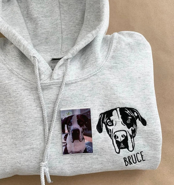 Custom Embroidered Pet Face Hoodie,Tee,Sweatshirt