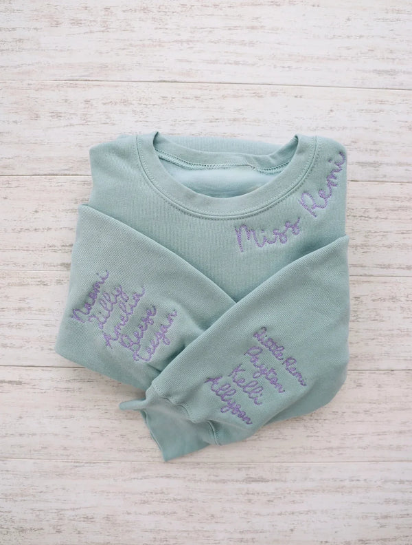 CUSTOM EMBROIDERED CREW-Custom Miss Embroidered Crewneck Sweatshirt