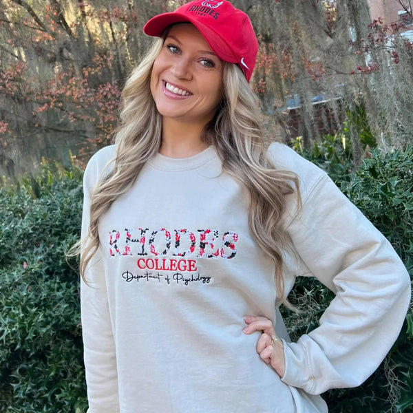 Custom Floral College Embroidered Sorority Sweatshirt - Personalized College Life Apparel for Sisters - Back To School Gift