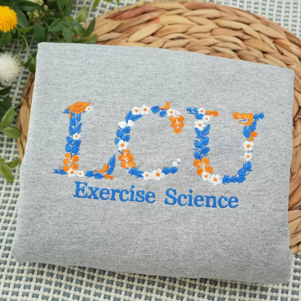 Custom College Sweatshirt - Custom Embroidered Floral Letter University Shirt - College Logo Sweater - Graduating Gifts for Friends